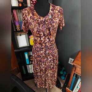Vintage Unionmade Floral Dress With Button Detail And Belt